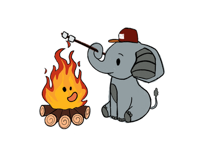 Elephant and Calcifer w/smores